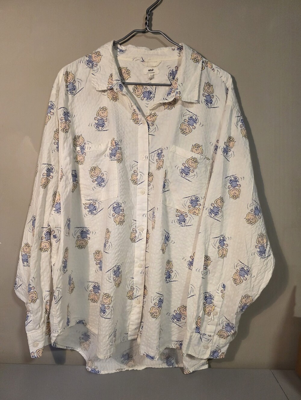 Aerie x Peanuts Off Duty Sally Brown Seersucker Shirt